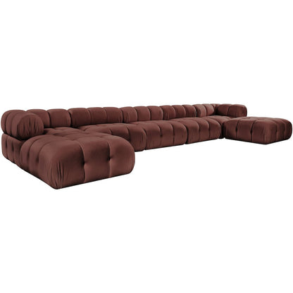 Orin Rose Velvet Performance Fabric Upholstered 7 pc. Sectional