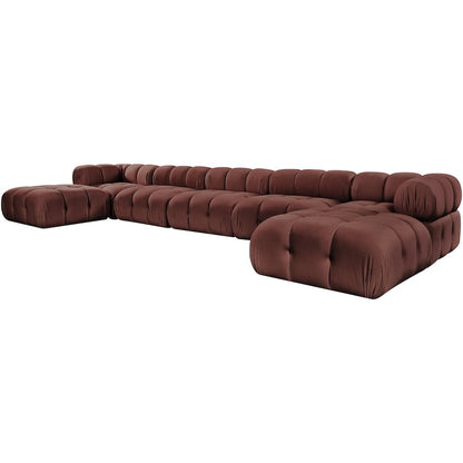 Orin Rose Velvet Performance Fabric Upholstered 7 pc. Sectional