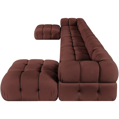 Orin Rose Velvet Performance Fabric Upholstered 7 pc. Sectional