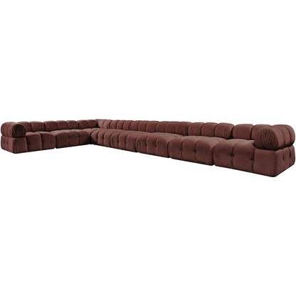 Orin Rose Velvet Performance Fabric Upholstered 8 pc. Sectional
