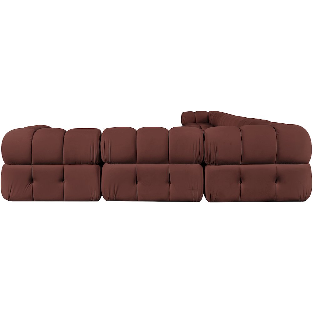 Orin Rose Velvet Performance Fabric Upholstered 8 pc. Sectional