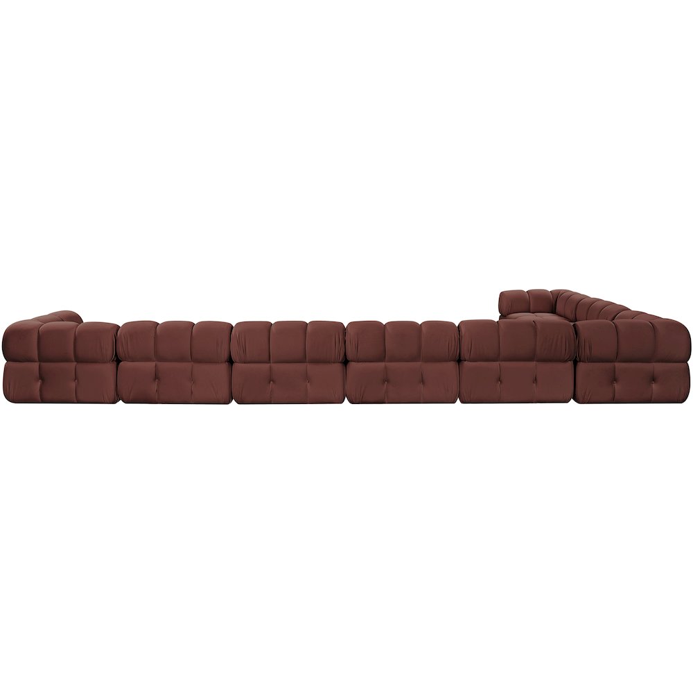 Orin Rose Velvet Performance Fabric Upholstered 8 pc. Sectional