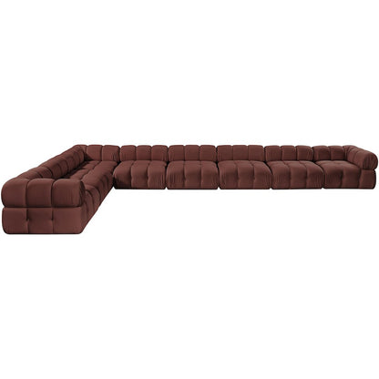 Orin Rose Velvet Performance Fabric Upholstered 8 pc. Sectional