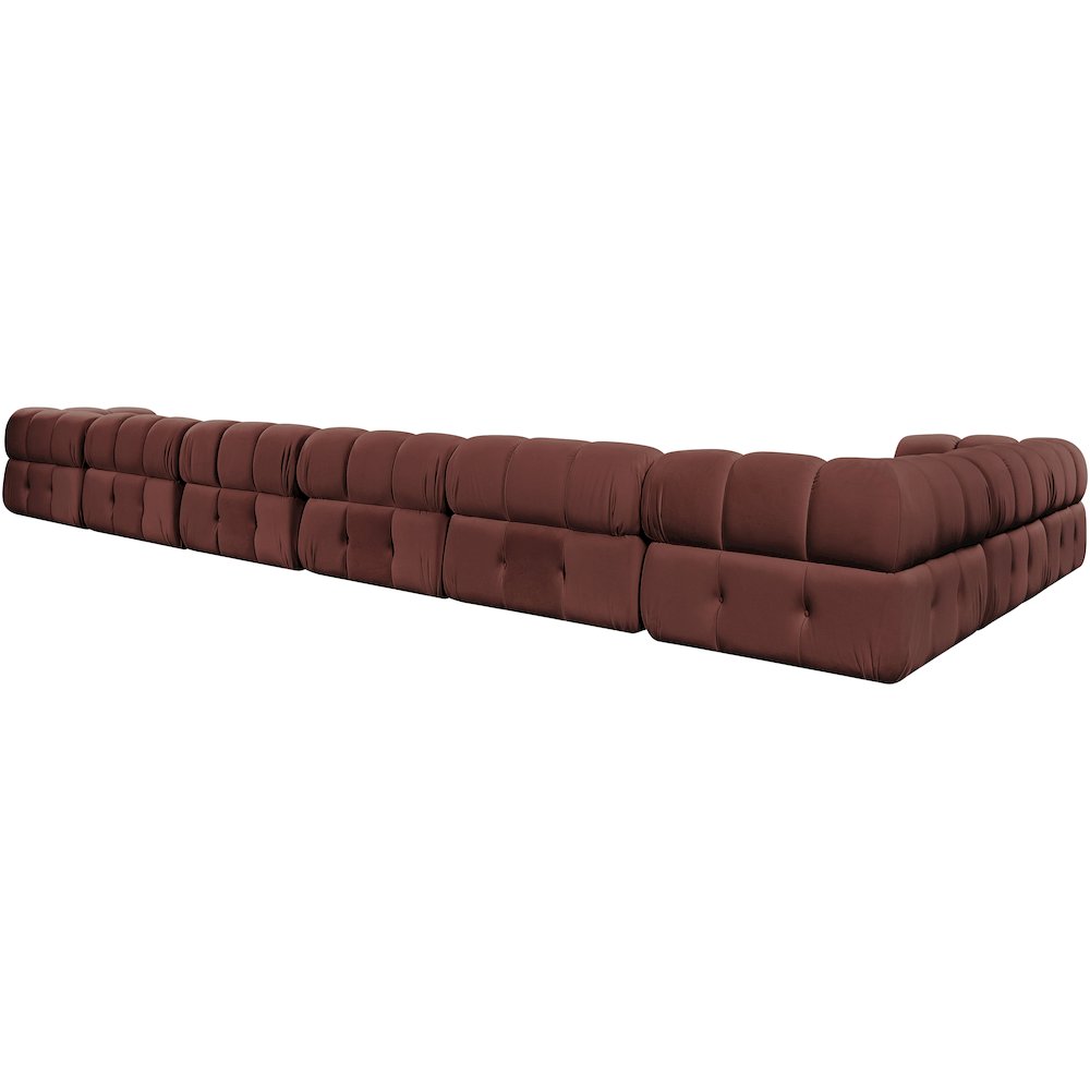 Orin Rose Velvet Performance Fabric Upholstered 8 pc. Sectional
