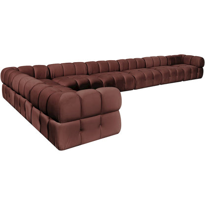 Orin Rose Velvet Performance Fabric Upholstered 8 pc. Sectional
