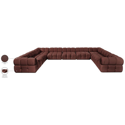 Orin Rose Velvet Performance Fabric Upholstered 9 pc. Sectional