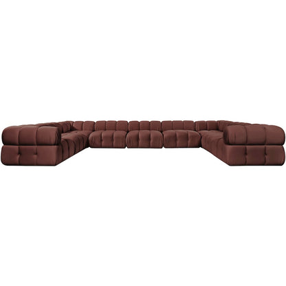 Orin Rose Velvet Performance Fabric Upholstered 9 pc. Sectional