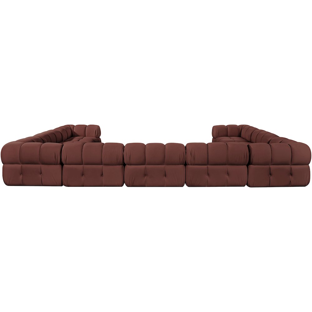 Orin Rose Velvet Performance Fabric Upholstered 9 pc. Sectional