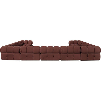 Orin Rose Velvet Performance Fabric Upholstered 9 pc. Sectional