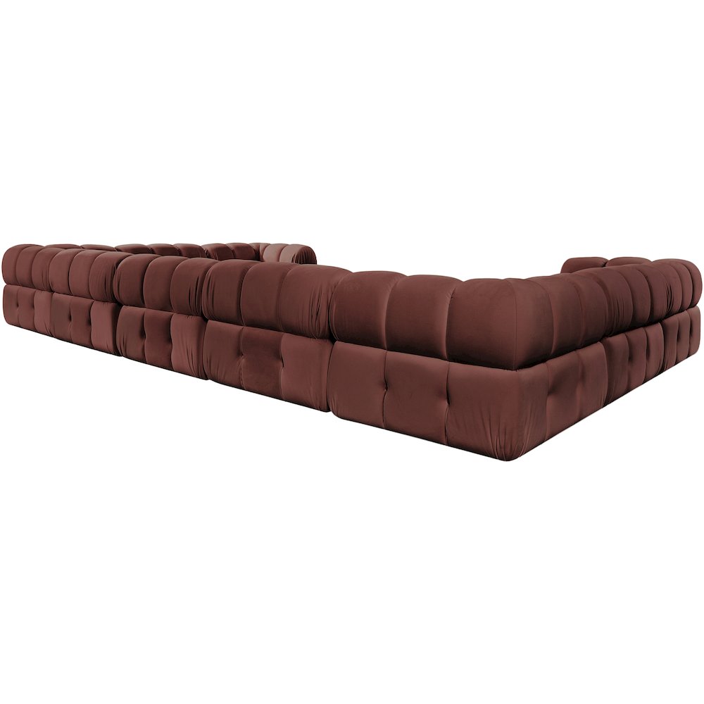 Orin Rose Velvet Performance Fabric Upholstered 9 pc. Sectional