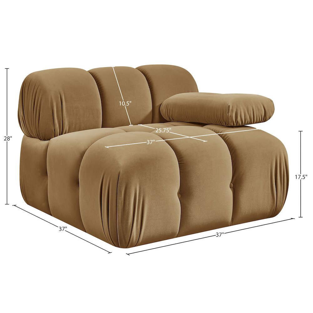 Orin Saddle Velvet Performance Fabric Upholstered Modular Chair