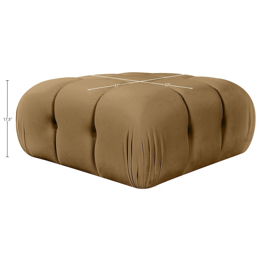 Orin Saddle Velvet Performance Fabric Upholstered Modular Ottoman