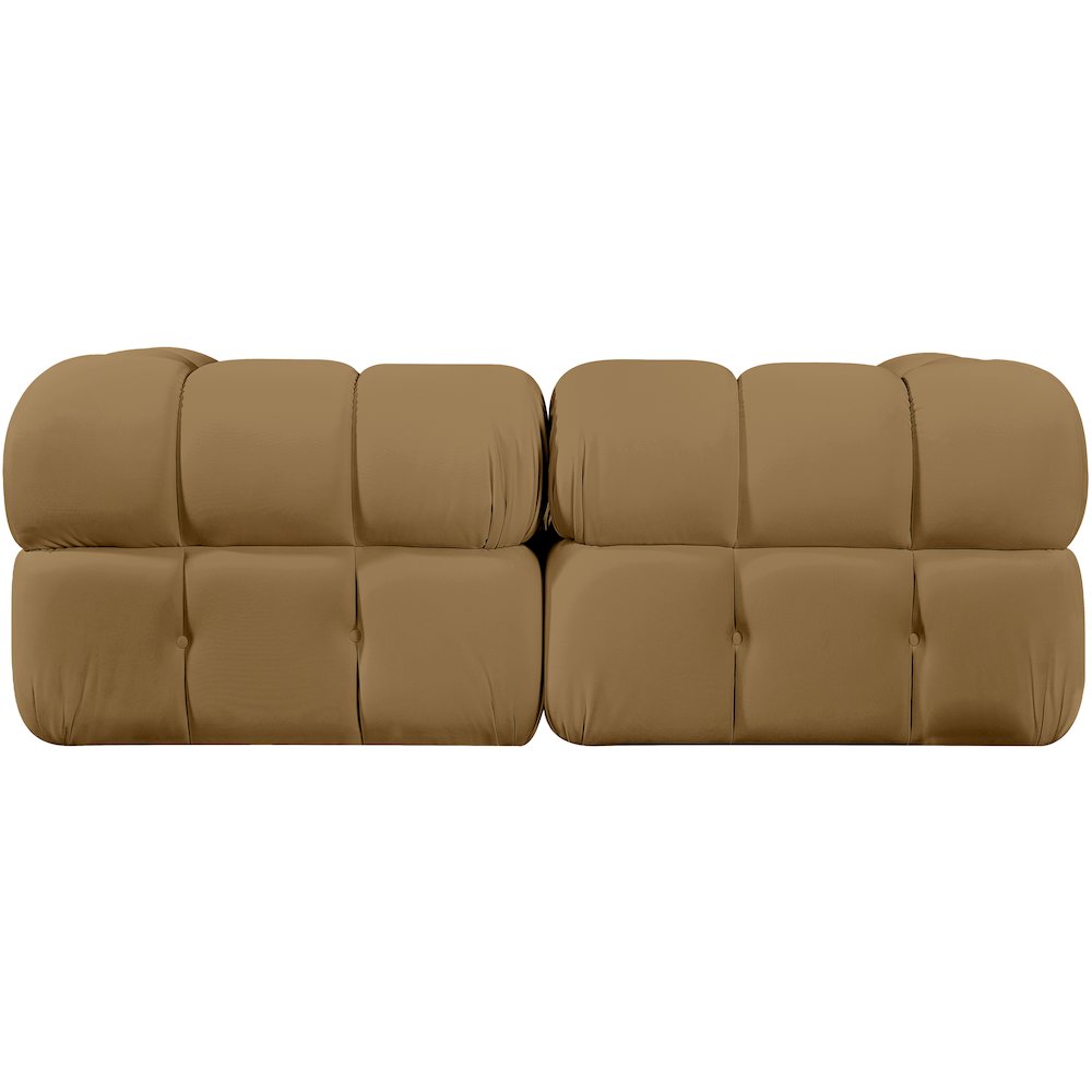 Orin Saddle Velvet Performance Fabric Upholstered 2 pc. Modular Sofa