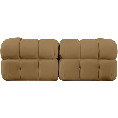 Orin Saddle Velvet Performance Fabric Upholstered 2 pc. Modular Sofa
