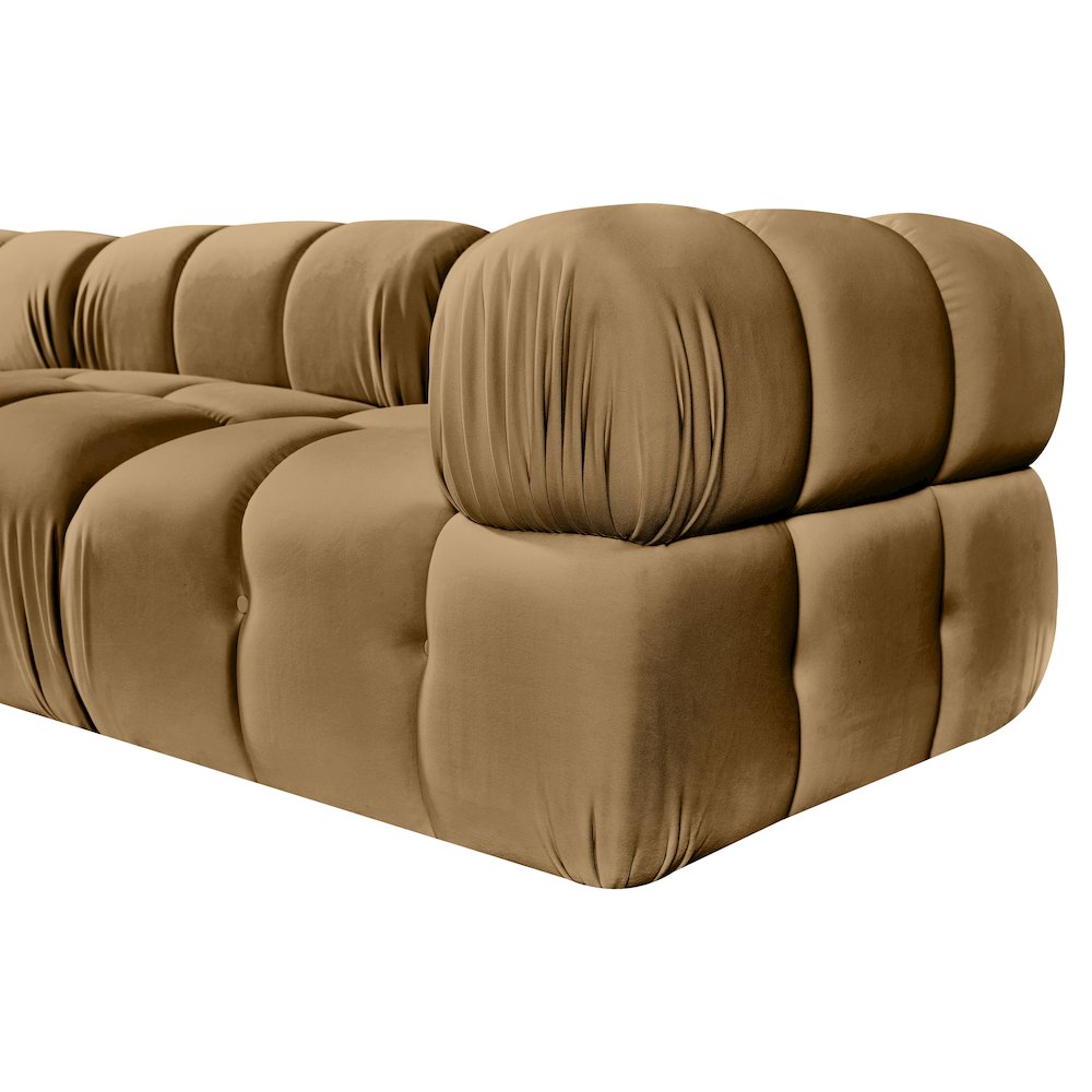 Orin Saddle Velvet Performance Fabric Upholstered 3 pc. Modular Sofa