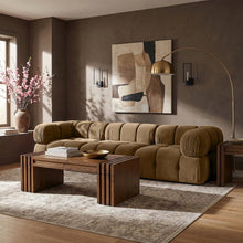 Orin Saddle Velvet Performance Fabric Upholstered 3 pc. Modular Sofa