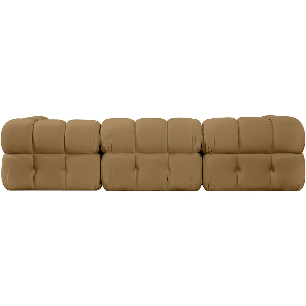 Orin Saddle Velvet Performance Fabric Upholstered 3 pc. Modular Sofa