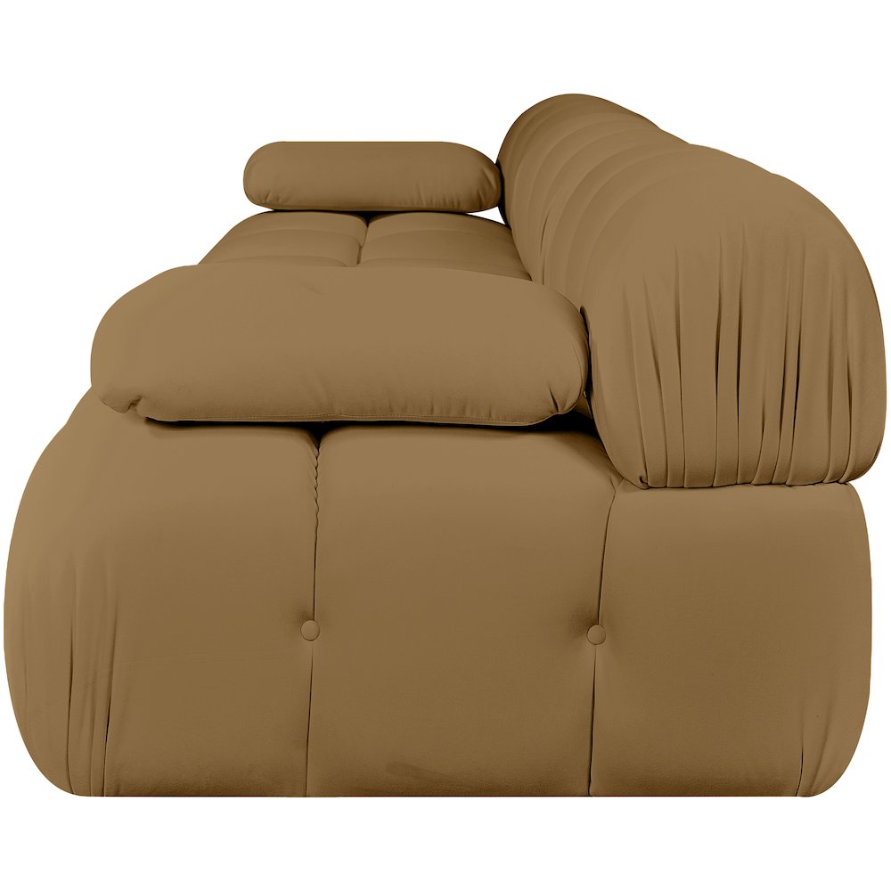 Orin Saddle Velvet Performance Fabric Upholstered 3 pc. Modular Sofa