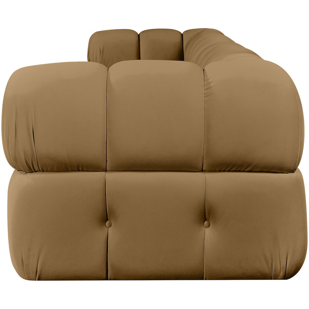Orin Saddle Velvet Performance Fabric Upholstered 4 pc. Modular Sofa