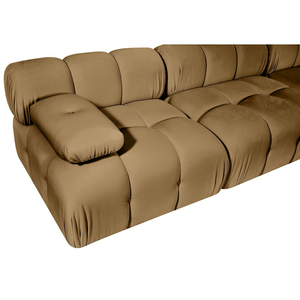 Orin Saddle Velvet Performance Fabric Upholstered 4 pc. Modular Sofa