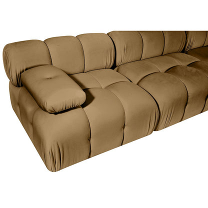 Orin Saddle Velvet Performance Fabric Upholstered 4 pc. Modular Sofa