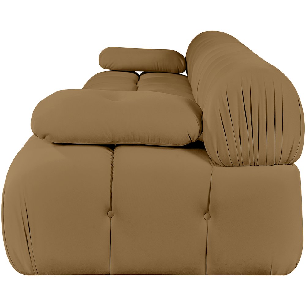 Orin Saddle Velvet Performance Fabric Upholstered 4 pc. Modular Sofa