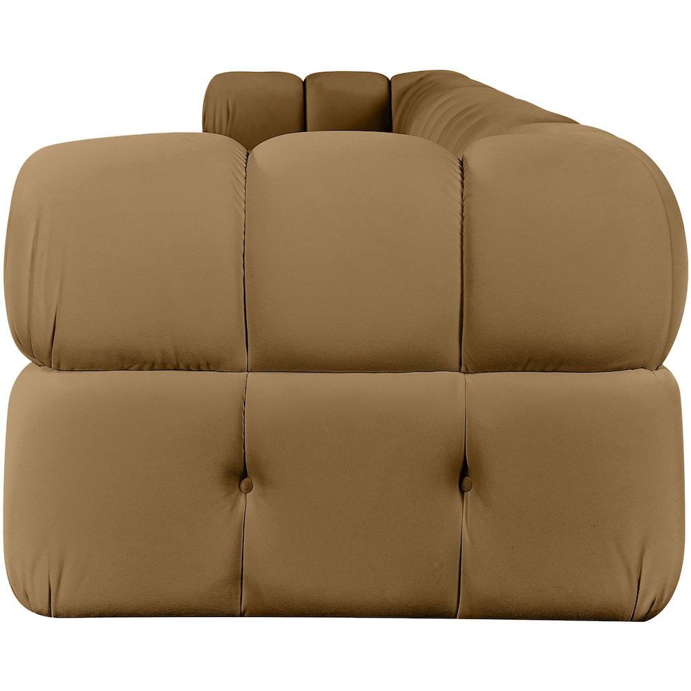 Orin Saddle Velvet Performance Fabric Upholstered 5 pc. Modular Sofa