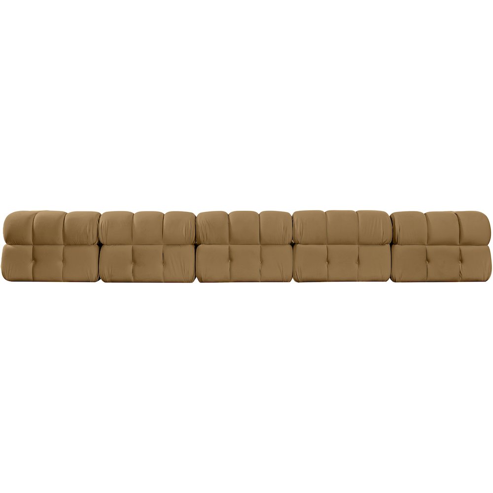 Orin Saddle Velvet Performance Fabric Upholstered 5 pc. Modular Sofa