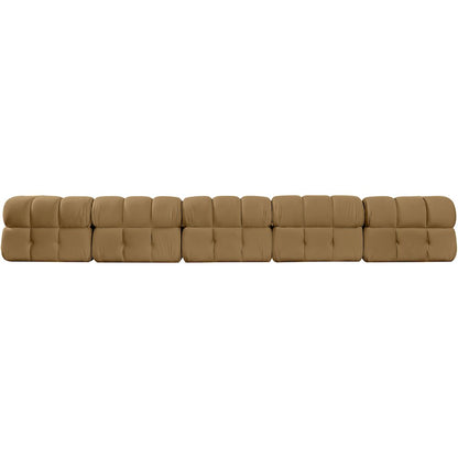 Orin Saddle Velvet Performance Fabric Upholstered 5 pc. Modular Sofa