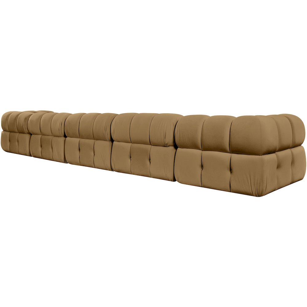 Orin Saddle Velvet Performance Fabric Upholstered 5 pc. Modular Sofa