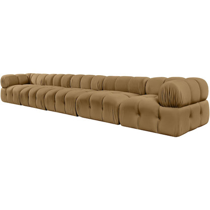 Orin Saddle Velvet Performance Fabric Upholstered 5 pc. Modular Sofa
