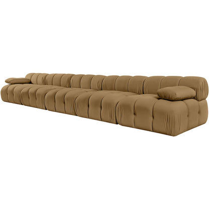 Orin Saddle Velvet Performance Fabric Upholstered 5 pc. Modular Sofa