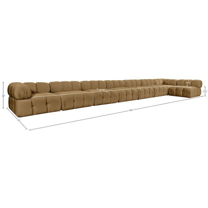 Orin Saddle Velvet Performance Fabric Upholstered 8 pc. Sectional