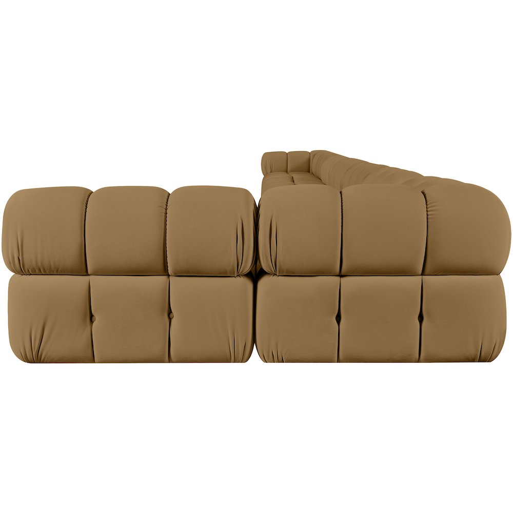 Orin Saddle Velvet Performance Fabric Upholstered 8 pc. Sectional