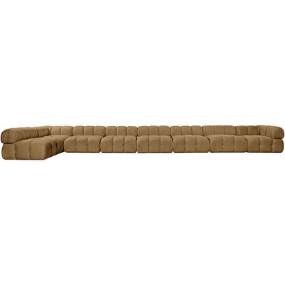 Orin Saddle Velvet Performance Fabric Upholstered 8 pc. Sectional