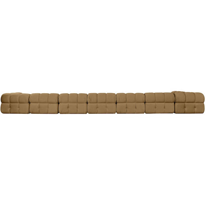 Orin Saddle Velvet Performance Fabric Upholstered 8 pc. Sectional