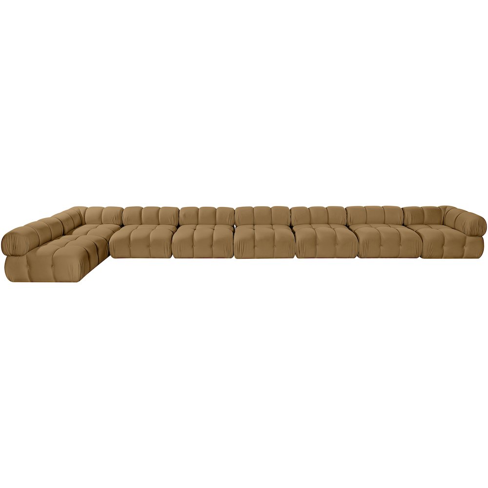 Orin Saddle Velvet Performance Fabric Upholstered 8 pc. Sectional