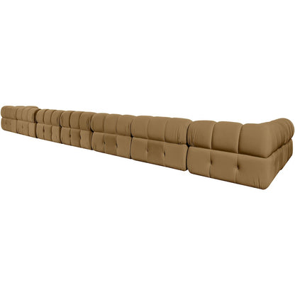 Orin Saddle Velvet Performance Fabric Upholstered 8 pc. Sectional