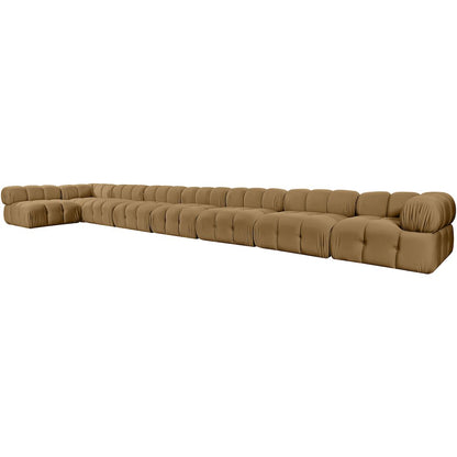Orin Saddle Velvet Performance Fabric Upholstered 8 pc. Sectional