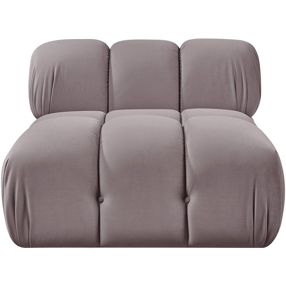 Orin Taupe Velvet Performance Fabric Upholstered Modular Chair