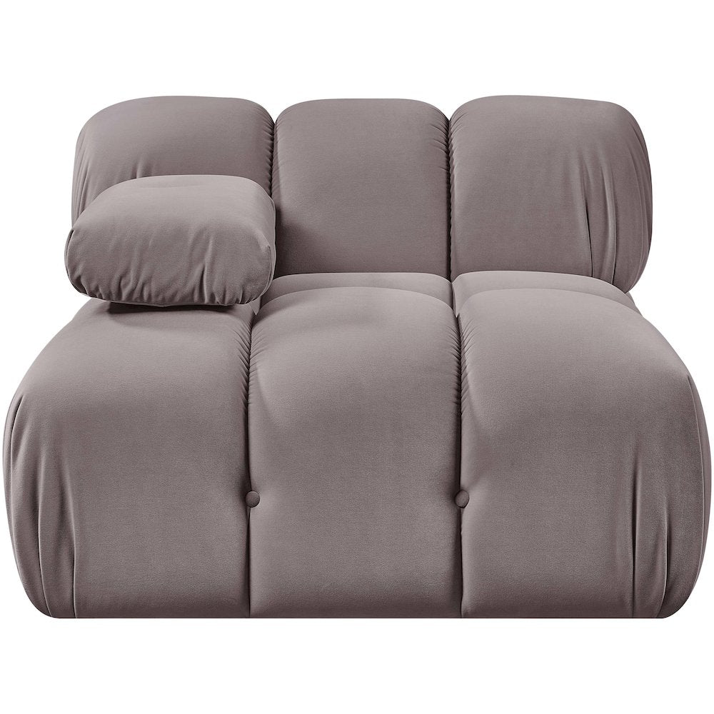 Orin Taupe Velvet Performance Fabric Upholstered Modular Chair