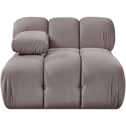 Orin Taupe Velvet Performance Fabric Upholstered Modular Chair