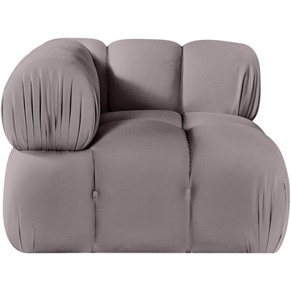Orin Taupe Velvet Performance Fabric Upholstered Modular Corner Chair