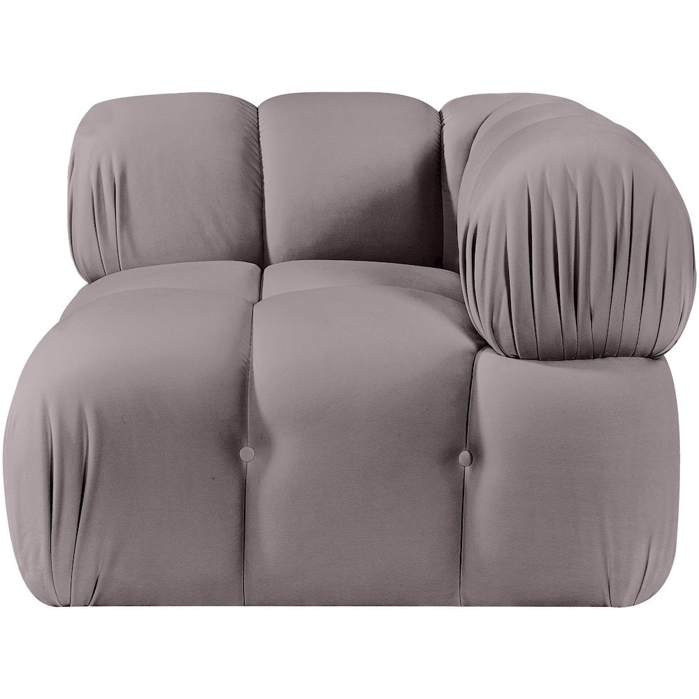 Orin Taupe Velvet Performance Fabric Upholstered Modular Corner Chair