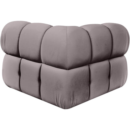 Orin Taupe Velvet Performance Fabric Upholstered Modular Corner Chair