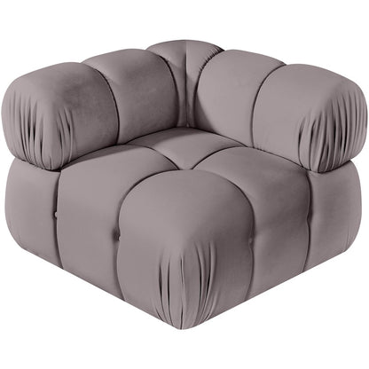 Orin Taupe Velvet Performance Fabric Upholstered Modular Corner Chair