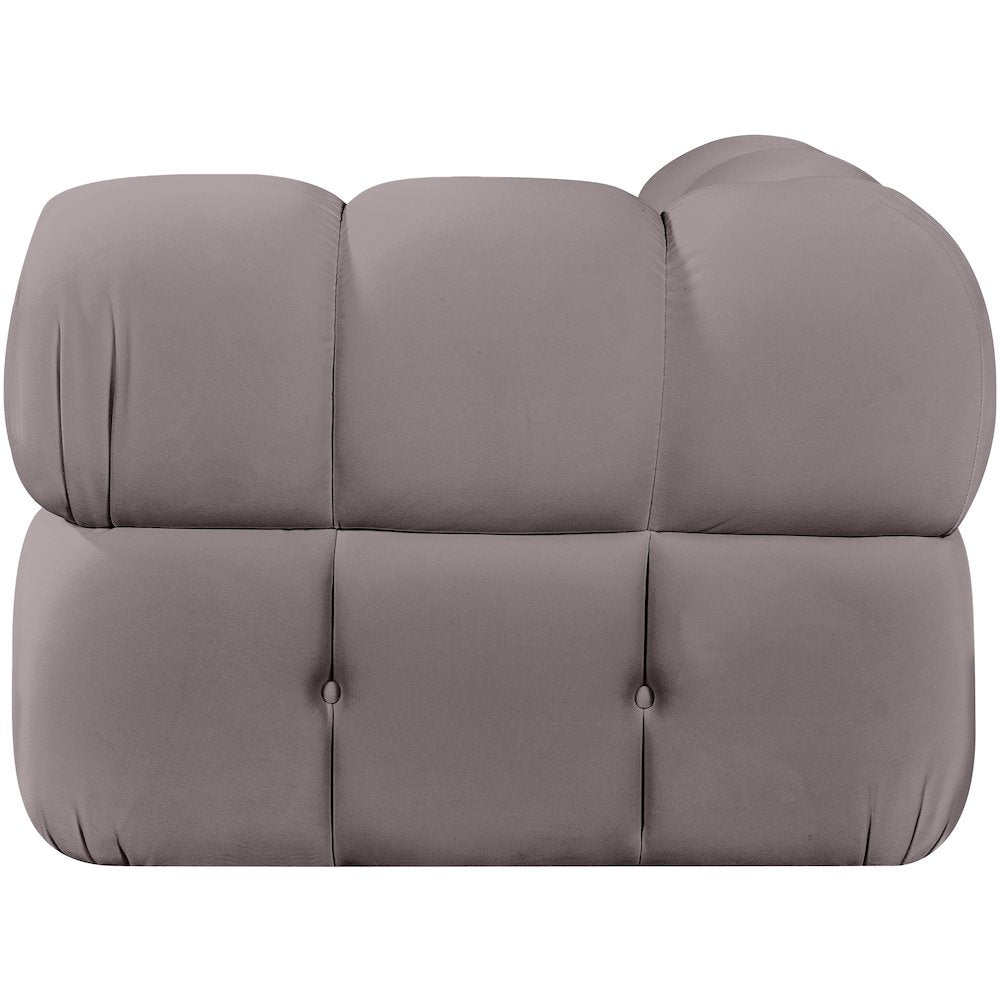 Orin Taupe Velvet Performance Fabric Upholstered Modular Corner Chair