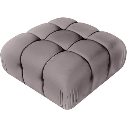 Orin Taupe Velvet Performance Fabric Upholstered Modular Ottoman