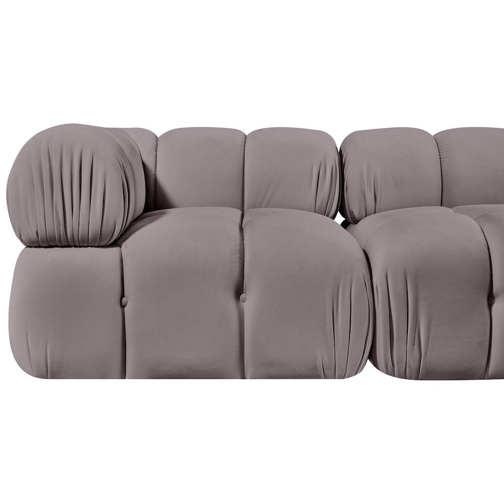 Orin Taupe Velvet Performance Fabric Upholstered 2 pc. Modular Sofa