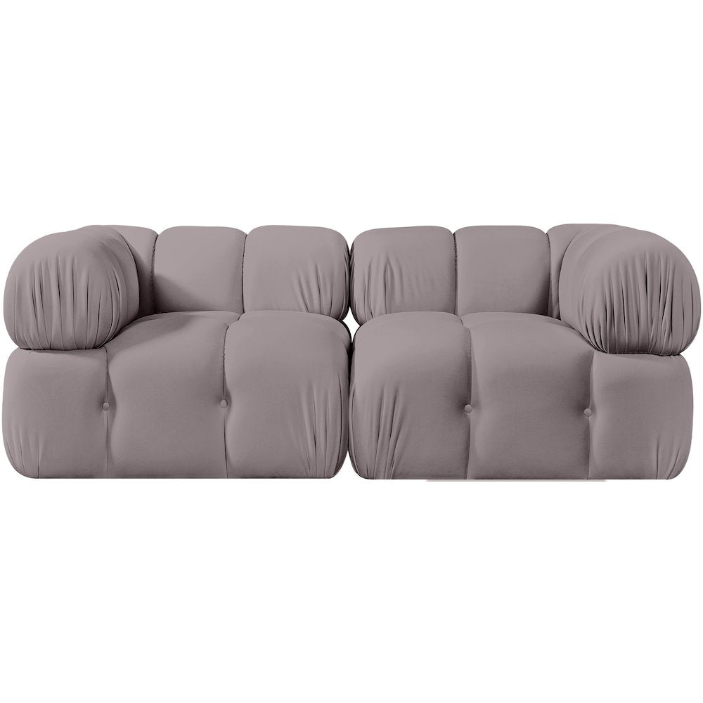 Orin Taupe Velvet Performance Fabric Upholstered 2 pc. Modular Sofa